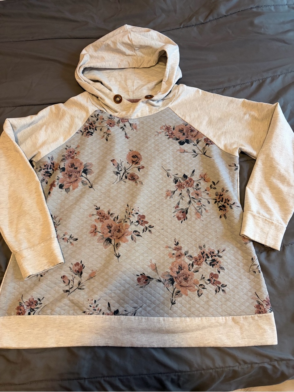 Floral Patterned Hoodie